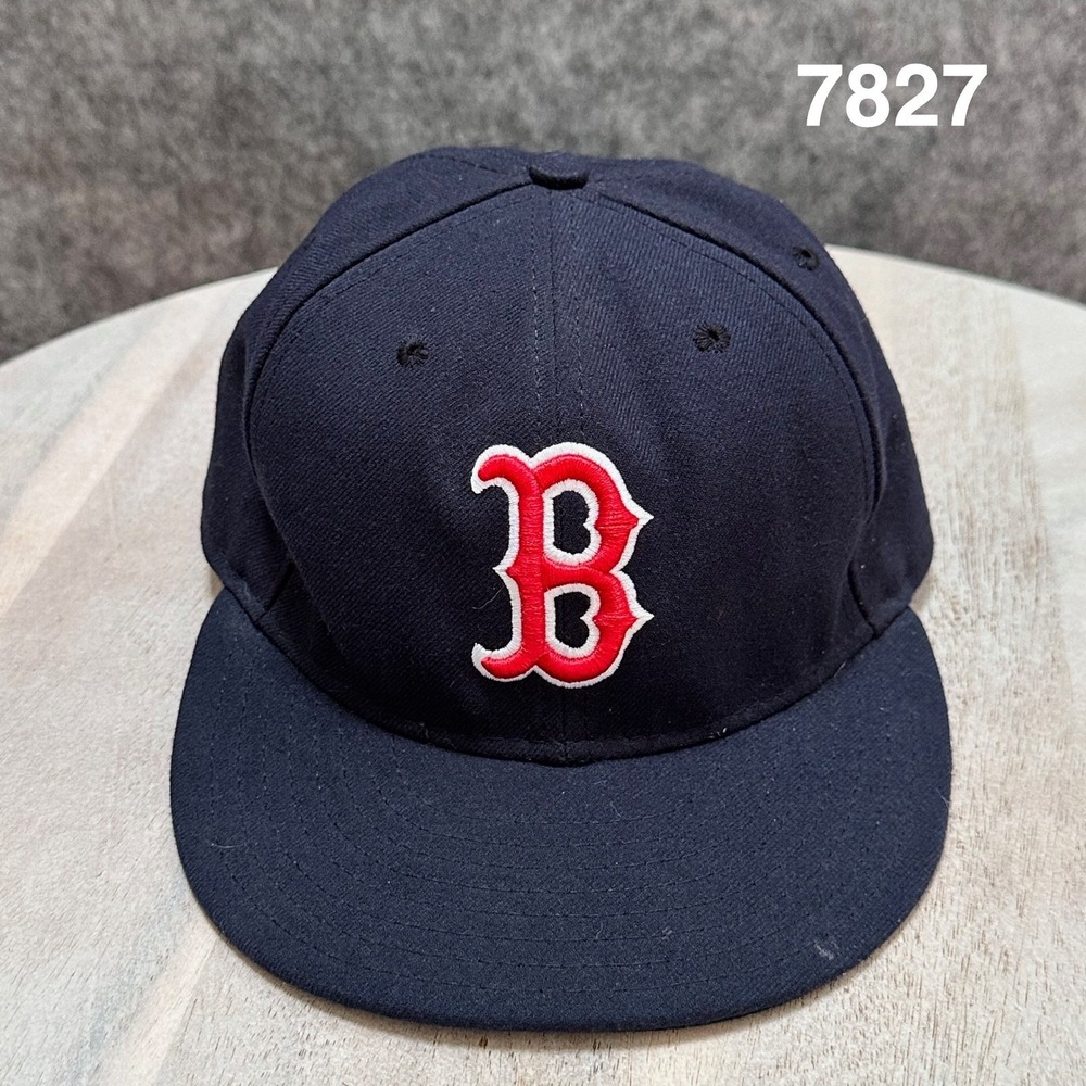 New Era Boston Red Sox MLB Official On Field Fitted Hat Navy Blue 7 1/8 59FIFTY
